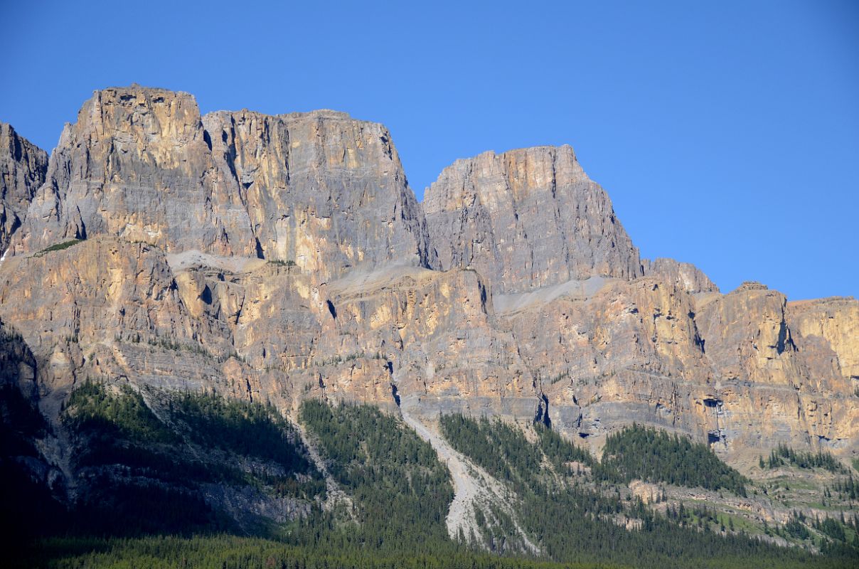 33 Eisenhower Tower At Southeastern End Of Castle Mountain Afternoon From Trans Canada Highway Driving Between Banff And Lake Louise in Summer